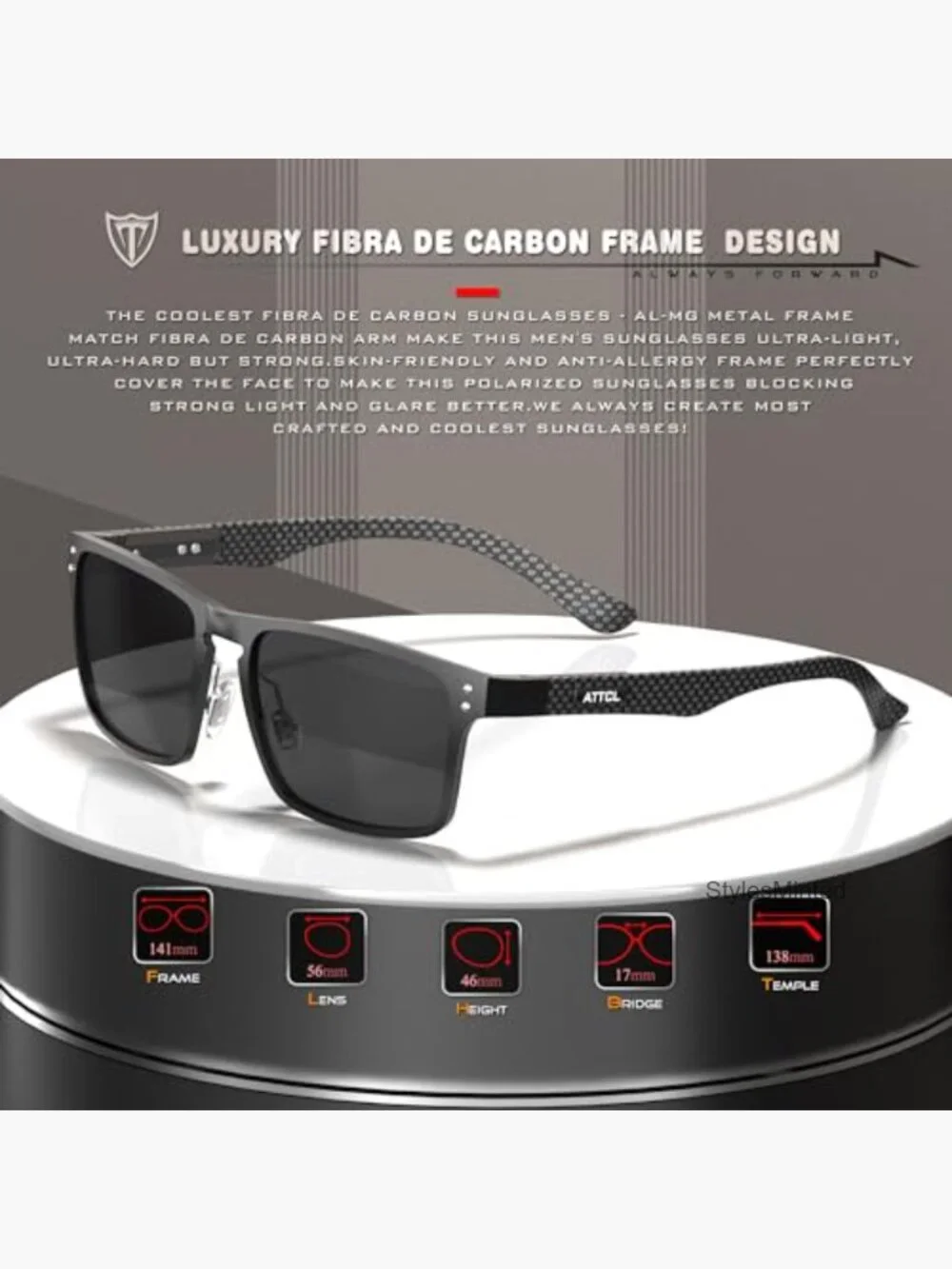 Luxury Polarized Sunglasses Men Driving Lightweight Metal Frame